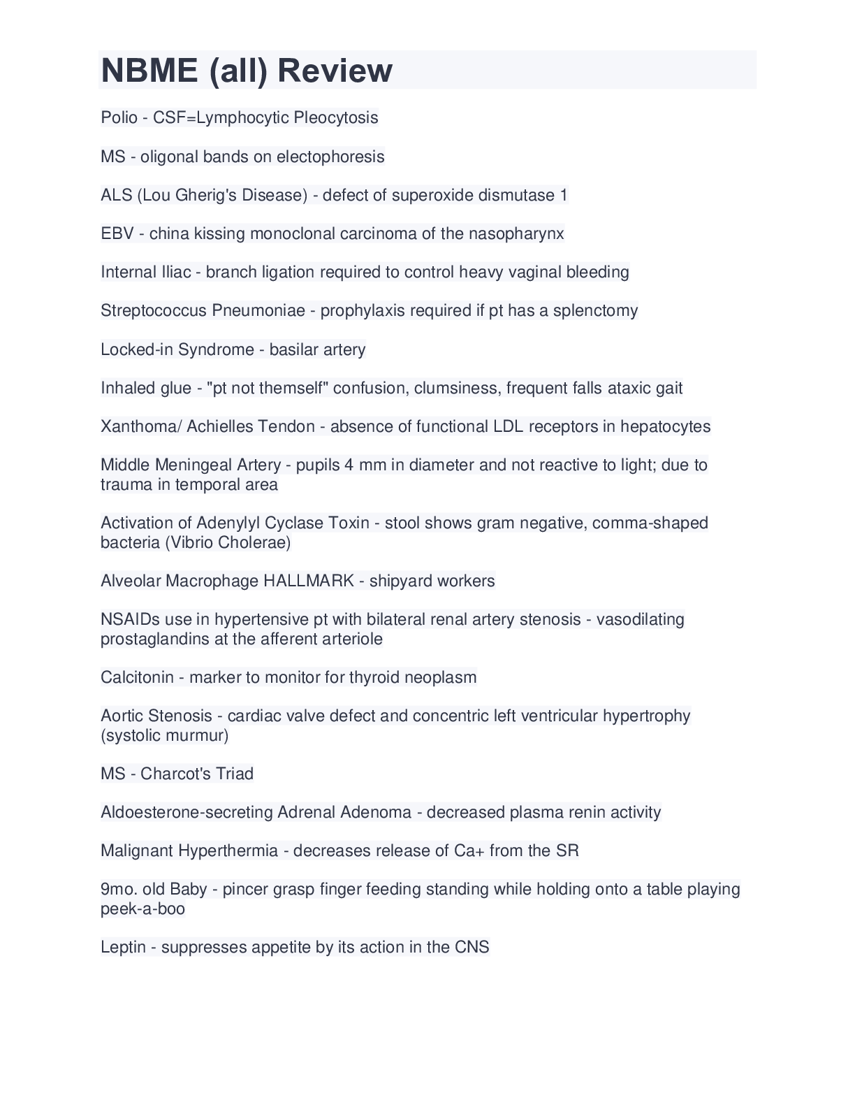 Preview image for NBME (all) Review